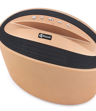 KISONLI Φορητό ηχείο stand M2, BT/SD/Aux/USB/FM, Power bank, χρυσό