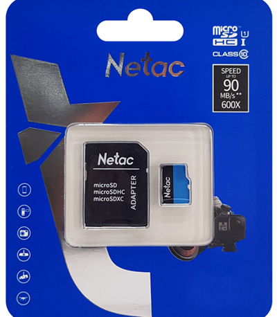 NETAC κάρτα μνήμης MicroSDHC P500 Standard, 16GB, 90MB/s, Class 10