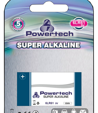 POWERTECH SUPER Αλκαλική μπαταρία 6LR61 (9V) - 1PACK