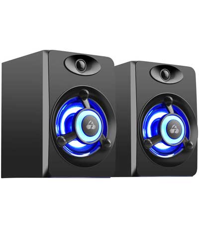 POWERTECH ηχεία Crystal sound PT-842, 2x 3W, 3.5mm, μαύρα
