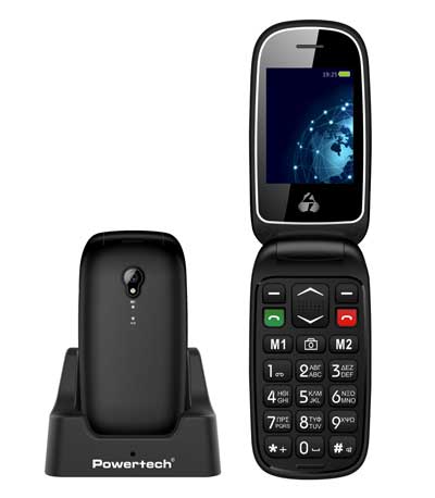 POWERTECH Κινητό Τηλέφωνο Sentry Global PTM-19, SOS Call, φακός, μαύρο