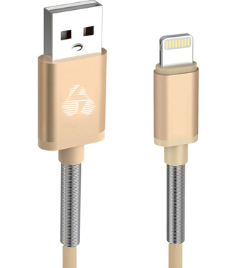 POWERTECH Καλώδιο USB σε Lightning flex alu PTR-0019, copper, 1m, χρυσό