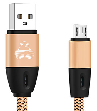 POWERTECH Καλώδιο USB σε Micro USB eco flat PTR-0033 copper, 1m, χρυσό