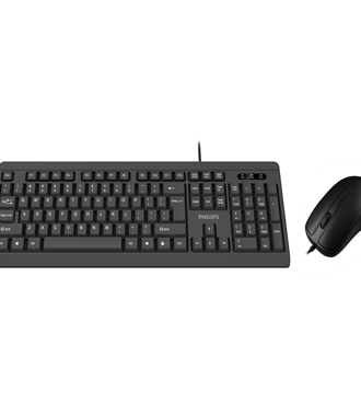 PHILIPS set ποντίκι & πληκτρολόγιο SPT6224, ενσύρματα, dpi, μαύρο