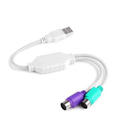 POWERTECH Καλώδιο USB σε 2x PS2 Female, 0.20m, White