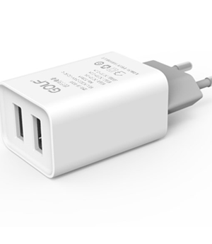 GOLF Φορτιστής GF-U206, 2x USB, 2.1A, White