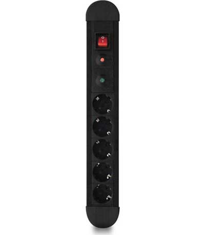 Protection Socket 5 x Schuko Power On SPU-05K