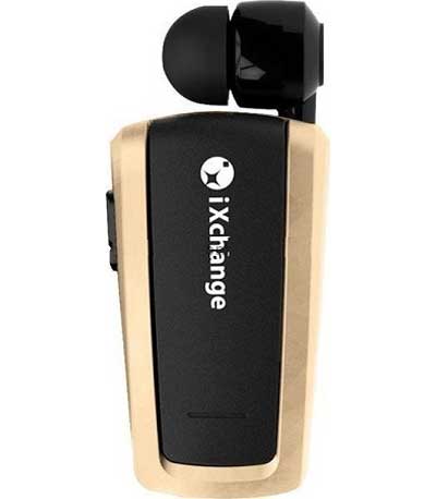 Retractable Bluetooth Mini Headset iXchange UA25XB Gold