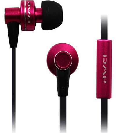 Awei ES-900I Wired in-ear Earphones With Mic Ροζ