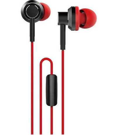 WESDAR R8 IN-EAR METAL EARPHONES ΜΑΥΡΟ-ΚΟΚΚΙΝΟ