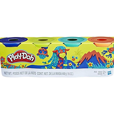 Hasbro Play-Doh Wild Color Tubs (Pack of 4) (E4867)