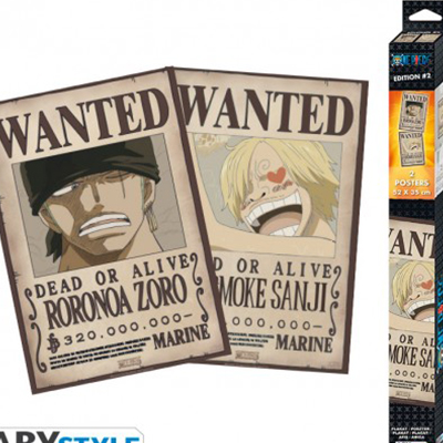ABYstyle ONE PIECE - Wanted Zoro & Sanji - Set 2 posters '52x38' ABYDCO606