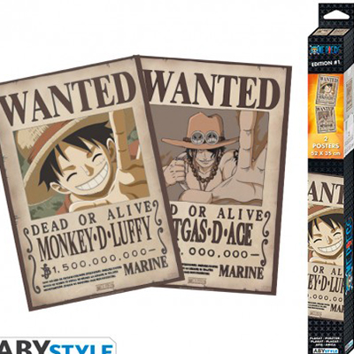 ABYstyle ONE PIECE - Wanted Luffy & Ace - Set 2 posters '52x38' ABYDCO605
