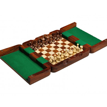 Teak Chess Set Magnetic 7.5"x7.5"" (VIJ203)"