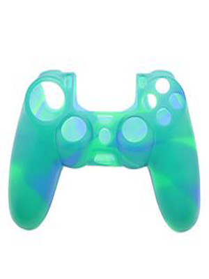 Camouflage Silicone Rubber Skin Grip Cover Case for PS4 Controller (Purple/Green)