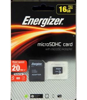 MSD Energizer CL 16GB Micro SDHC + Adapter