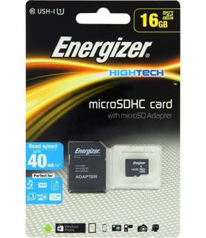MSD Energizer HT 16GB Micro SDHC + Adapter