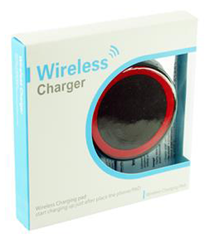 Wireless charger pad, 1A, Black-Red