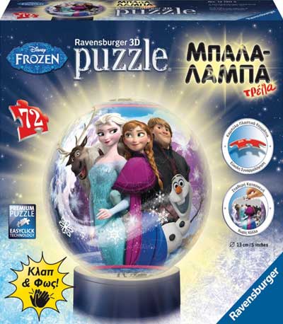 Ravensburger Disney Frozen Puzzleball Παζλ 3D Μπάλα Λάμπα 72Τμχ 12183