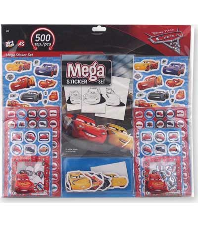 AS Art Greco Disney Cars 3 Mega Sticker Set 500 Αυτοκόλλητα (1090-08089)