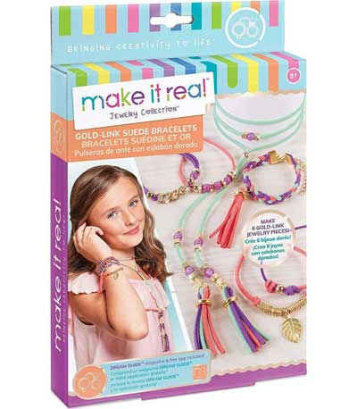 Make it Real - Gold Link Suede Bracelets (1207)