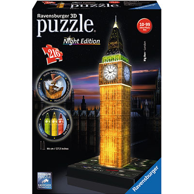 Ravensburger 3D Puzzle Night Edition: Big Ben (216pcs) (12588)