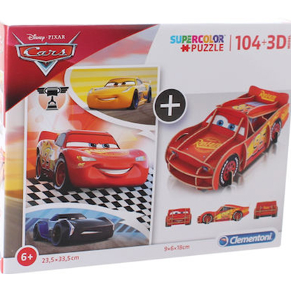 Clementoni Πάζλ DISNEY - Cars - Puzzle 104P + 3D puzzle Figure (20160)