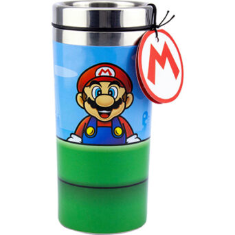 Paladone Super Mario Bros Κούπα Με Καπάκι Μεταλλική Πολύχρωμη 450ml PP6349NN