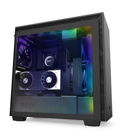 NZXT H710I BLACK- TEMPERED GLASS – 2ND GEN SMART – RGB LEDS – VERTICAL GPU MOUNT – 272MM EATX CASE (CA-H710i-B1)