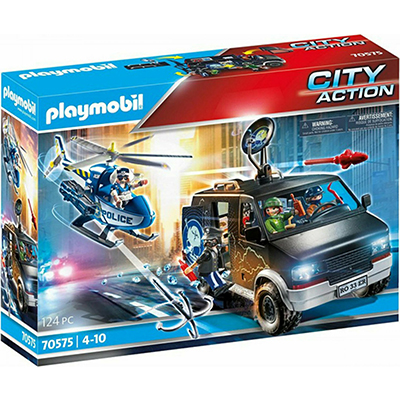 Playmobil City Action Αστυνομικό Ελικόπτερο & Ληστές με Βαν 70575
