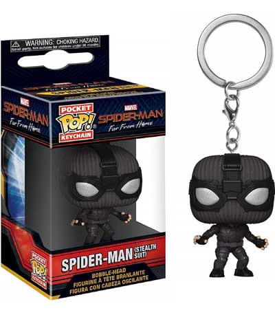 Funko POP! Spiderman Far From Home - Spiderman-Stealth Suit - Bobble Head Figure Keychain