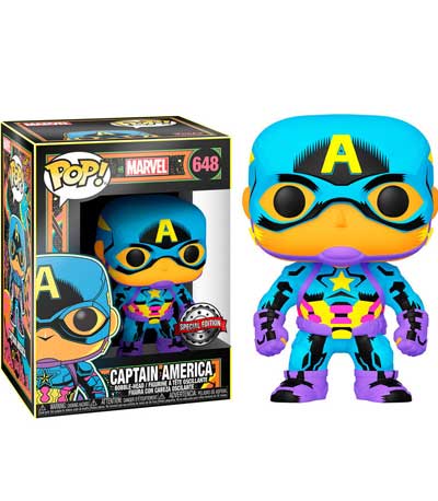 Funko Pop Marvel Blacklight Captain America (Special Edition) #648