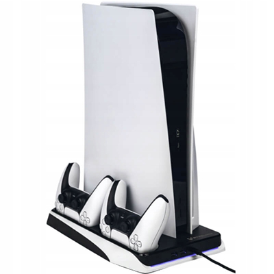 STEELDIGI CHEYENNE Βάση PS5 (Φορτιστης 2 Controllers,Υποδοχη 10 Games,Ανεμιστήρες) CC02W Μαυρο/Ασπρο
