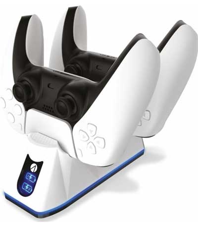 Stealth Twin USB Charging Dock & Play & Charge Cable - White for PS5
