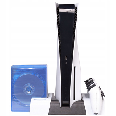 STEELDIGI CHEYENNE Βάση PS5 (Φορτιστης 2 Controllers,Υποδοχη 10 Games,Ανεμιστήρες) CC02W Μαυρο/Ασπρο