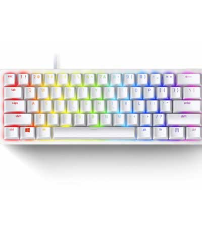 Razer HUNTSMAN MINI MERCURY ED. - 60% Opto Mechanical Gaming Keyboard Linear Red Switch - US Layout