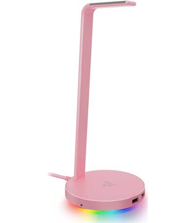 Razer BASE STATION V2 QUARTZ Chroma - Chroma Enabled Headset Stand with USB 3.1 Hub and 7.1 Surround