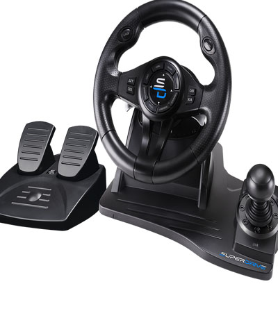Subsonic Superdrive GS550 racing wheel with pedals, paddles and shifter Multiplatform