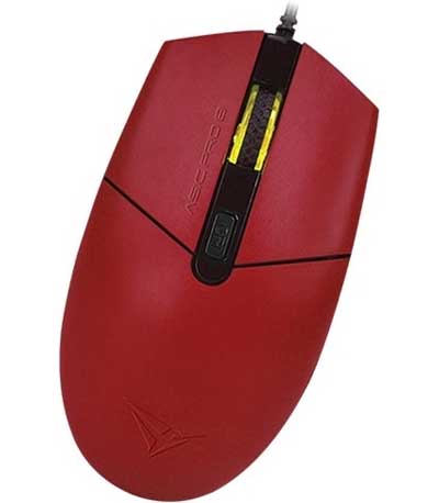 ALCATROZ WIRED HIGH SPEED BLUE RAY 4 BUTTON MOUSE ASIC PRO 8 RED