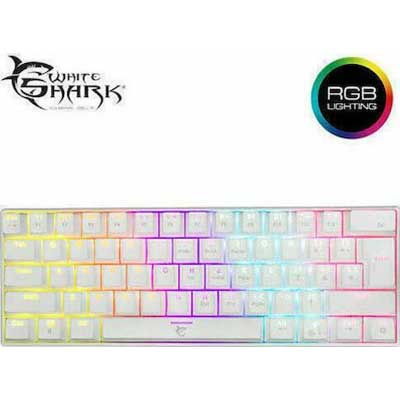 WHITE SHARK MECHANICAL KEYBOARD SHINOBI WHITE - RED SWITCH US