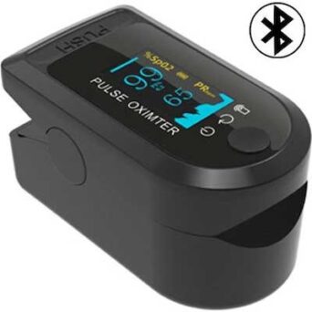 Lamtech Παλμικό Οξύμετρο Δακτύλου σε Μαύρο χρώμα Bluetooth