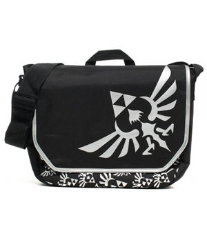 ZELDA - BLACK WITH LOGO IN FRONT MESSENGER BAG