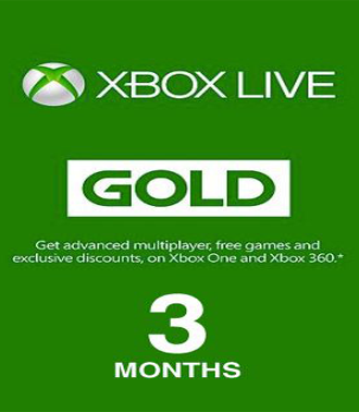Xbox Live 3 Month Gold Membership Card