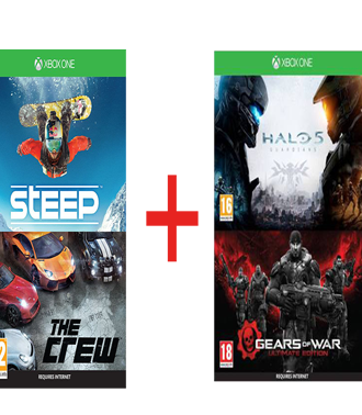 Steep & The Crew + Halo 5: Guardians & Gears of War Ultimate Edition (Voucher Codes) - Xbox One