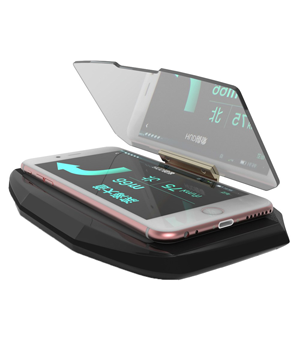 Βάση HUD Display για την προβολή οθόνης του smartphone, Μαύρη