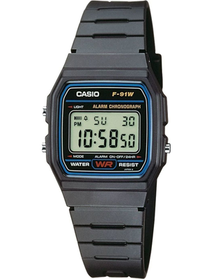 CASIO Unisex Digital Watch With Black Resin Strap F-91W-1YER