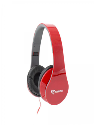 SBOX HEADSET WITH MIC RED