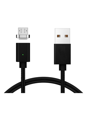 POWERTECH Καλώδιο USB 2.0 σε USB Micro, Μαγνητικό, 1m, Silver