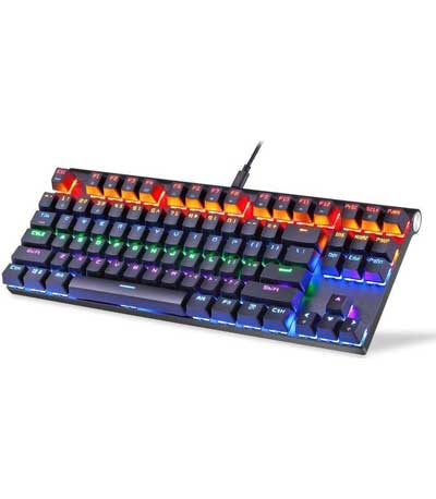 Motospeed K83 Bluetooth & Wired mechaninal keyboard GR Layout Rainbow Blue Switch