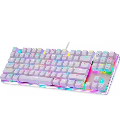 Motospeed K87S Wired mechaninal keyboard GR Layout White Red Switch